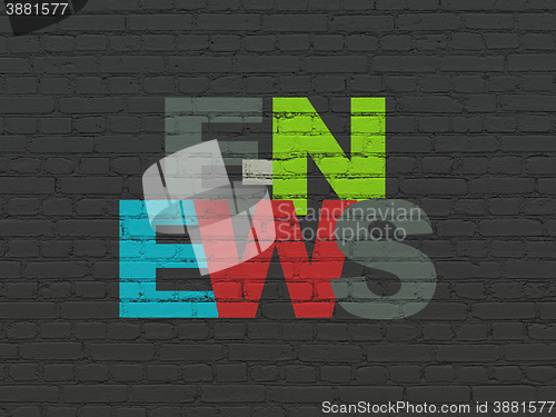 Image of News concept: E-news on wall background