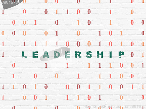 Image of Finance concept: Leadership on wall background