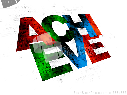 Image of Finance concept: Achieve on Digital background