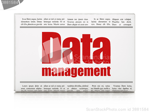 Image of Information concept: newspaper headline Data Management