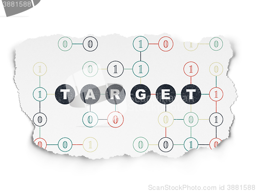 Image of Finance concept: Target on Torn Paper background