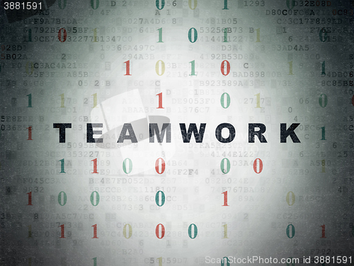 Image of Business concept: Teamwork on Digital Data Paper background