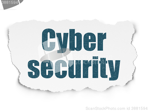 Image of Privacy concept: Cyber Security on Torn Paper background