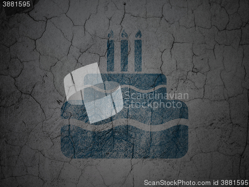 Image of Holiday concept: Cake on grunge wall background