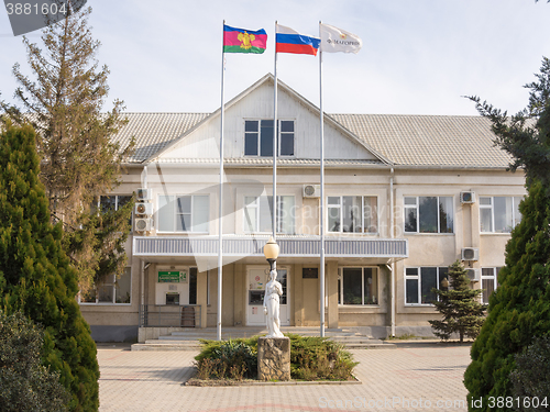 Image of Sennoy, Russia - March 15, 2016: View of the area before operating winery fanagoria village Sennoy, Mira Street 49