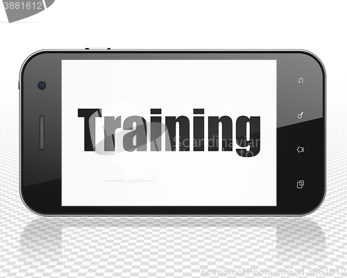 Image of Studying concept: Smartphone with Training on display