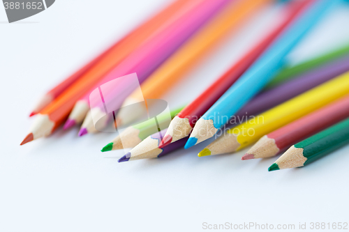 Image of close up of crayons or color pencils
