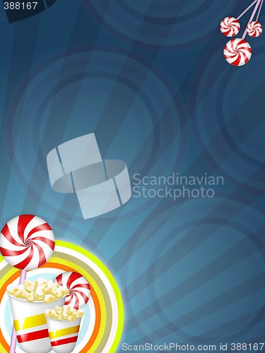 Image of candies and popcorn