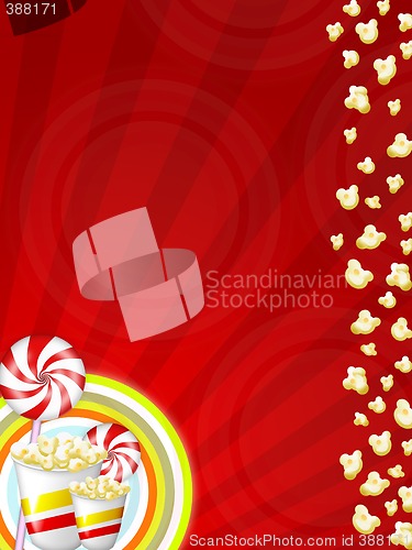 Image of candies and popcorn