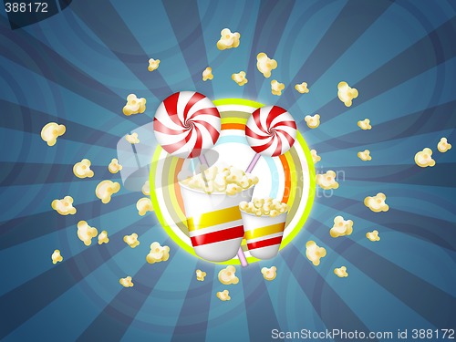Image of candies and popcorn