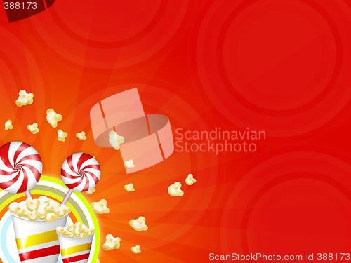 Image of candies and popcorn