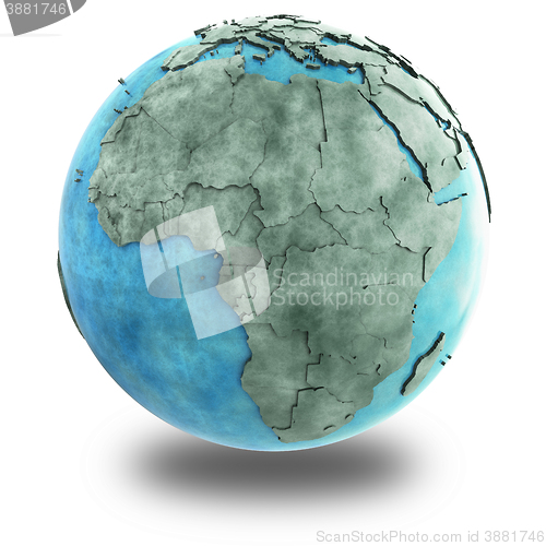 Image of Africa on marble planet Earth