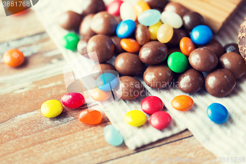 Image of close up of jelly beans and chocolate candies