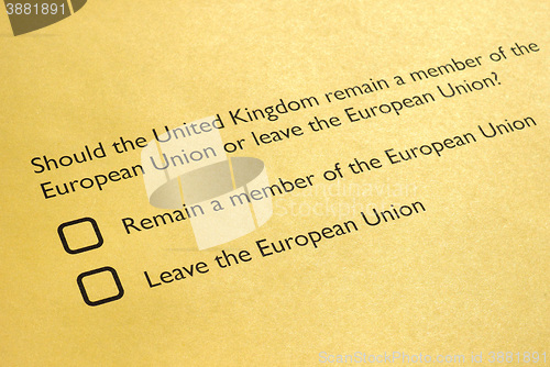 Image of Brexit referendum in UK