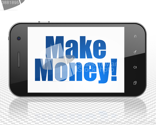 Image of Finance concept: Smartphone with Make Money! on display