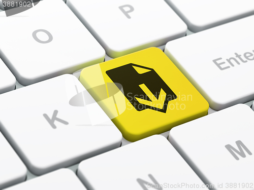 Image of Web design concept: Download on computer keyboard background