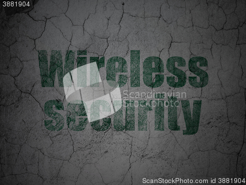 Image of Security concept: Wireless Security on grunge wall background