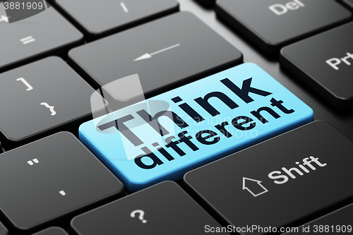 Image of Education concept: Think Different on computer keyboard background