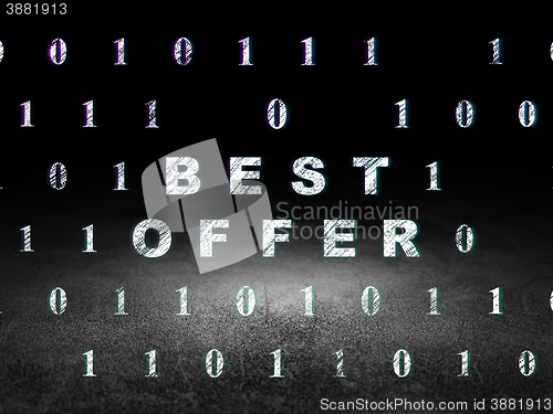Image of Finance concept: Best Offer in grunge dark room