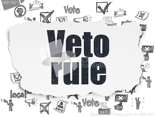 Image of Political concept: Veto Rule on Torn Paper background