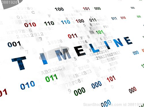 Image of Time concept: Timeline on Digital background