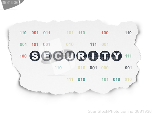 Image of Security concept: Security on Torn Paper background