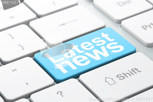 Image of News concept: Latest News on computer keyboard background