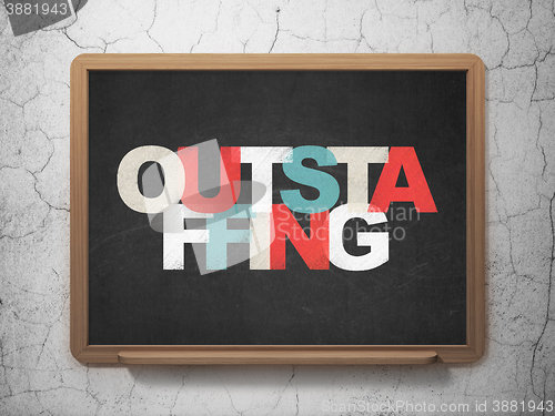 Image of Business concept: Outstaffing on School board background