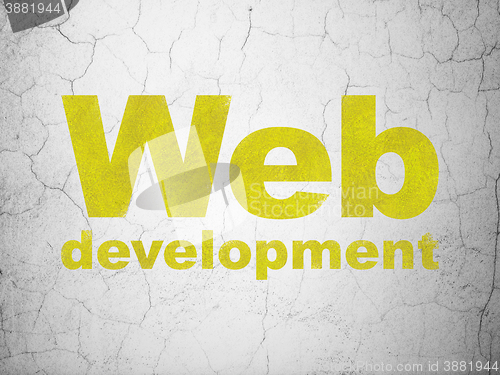 Image of Web design concept: Web Development on wall background