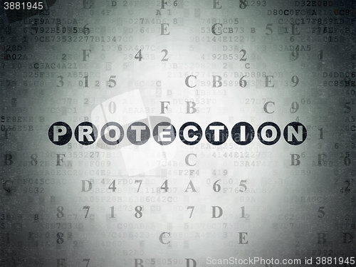 Image of Protection concept: Protection on Digital Data Paper background