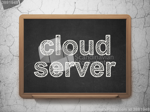 Image of Cloud technology concept: Cloud Server on chalkboard background