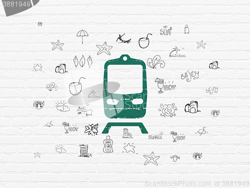 Image of Travel concept: Train on wall background