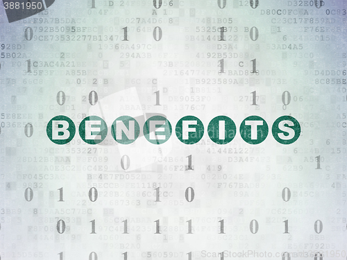 Image of Finance concept: Benefits on Digital Data Paper background