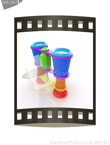 Image of binoculars. The film strip