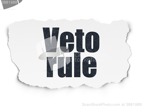 Image of Political concept: Veto Rule on Torn Paper background