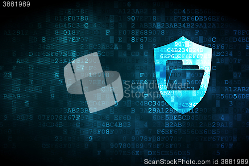 Image of Business concept: Folder With Shield on digital background