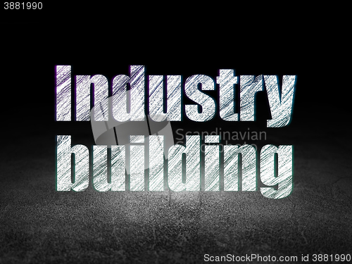 Image of Manufacuring concept: Industry Building in grunge dark room