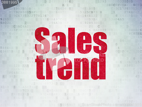 Image of Advertising concept: Sales Trend on Digital Data Paper background