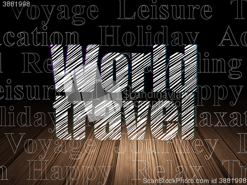 Image of Tourism concept: World Travel in grunge dark room