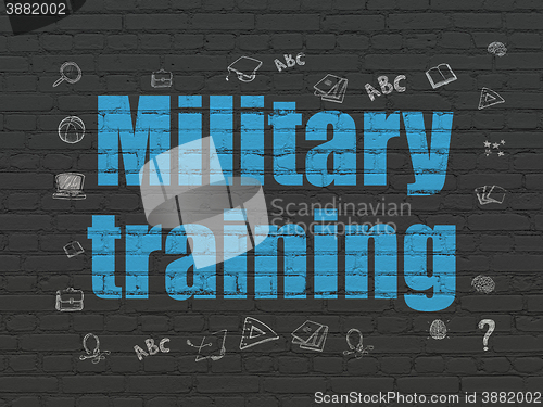 Image of Learning concept: Military Training on wall background