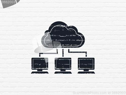 Image of Cloud networking concept: Cloud Network on wall background