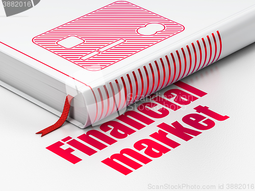 Image of Money concept: book Credit Card, Financial Market on white background