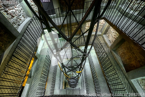 Image of Industrial staircase going up