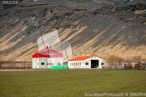 Image of Farm house near mountain