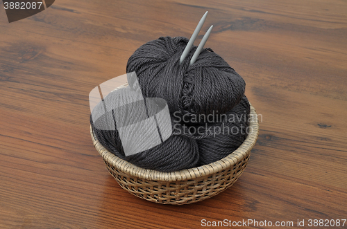 Image of Balls of wool in basket