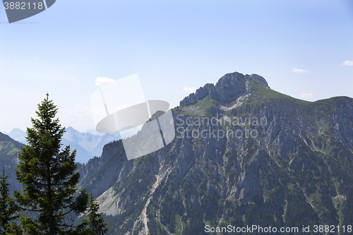 Image of View to Bavyrian Alps, mountain Saeuling