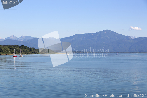 Image of Mountain panorama at lake Chiemsee, Bavaria