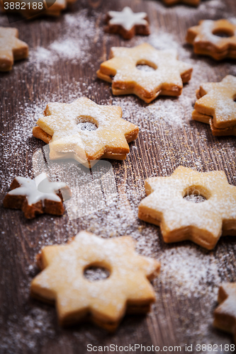 Image of Homemade Christmas cookies in star shape