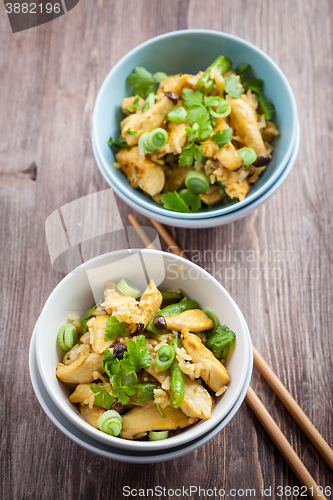 Image of Rice with chicken meat and vegetable