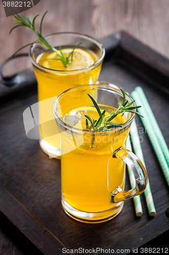 Image of Homemade lemonade with rosemary